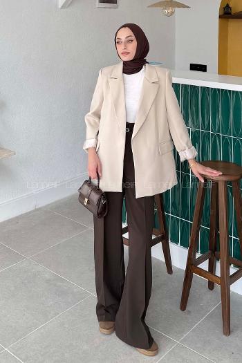 Stone Jacket Collar Long Arm Lycra Polyester Jacket