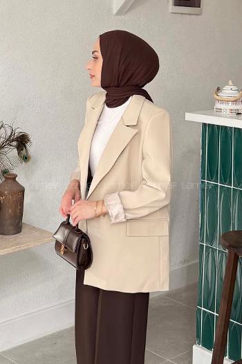 Stone Jacket Collar Long Arm Lycra Polyester Jacket