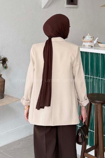 Stone Jacket Collar Long Arm Lycra Polyester Jacket