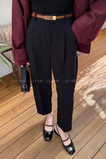 Lamelif Havuç Pantolon Siyah