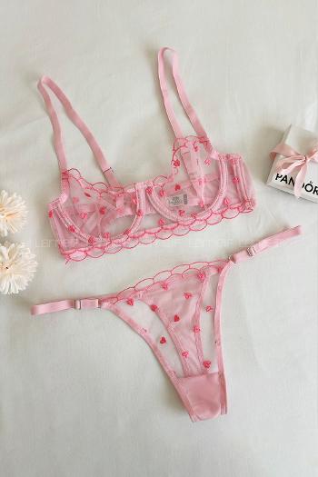 Pink Cotton Fabric Underwire Unsupport 