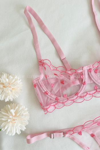 Pink Cotton Fabric Underwire Unsupport 