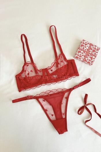 Red Cotton Fabric Underwire Unsupport 