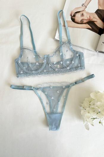 Baby Blue Cotton Fabric Underwire Unsupport 