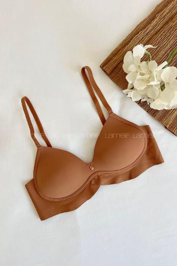 Brown Cotton Fabric Underwire Support Bralet