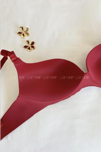 Claret Red Cotton Fabric Underwire Unsupport 