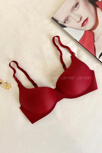Claret Red Cotton Fabric Underwire Unsupport 