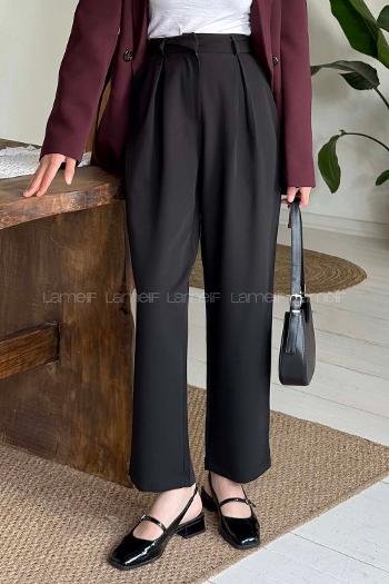 Lamelif Poliviskon Pantolon Siyah