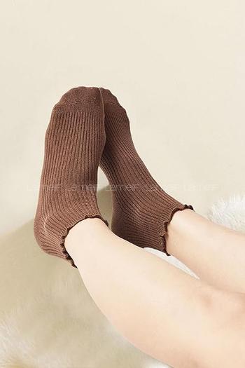 Lamelif Fırfır Yarım Konç Çorap