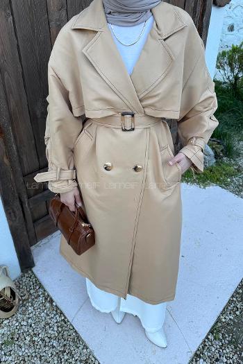 Mink Long Arm Lycra Trench Coat