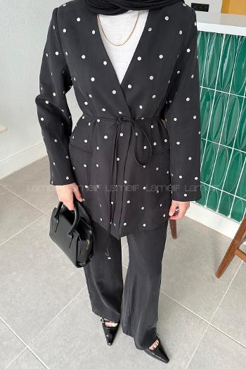 Black V Neck Long Arm Cotton Regular Trousers Material Suit