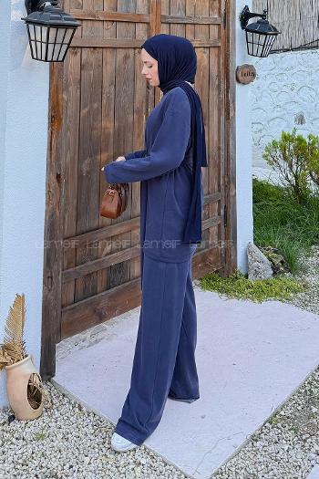 Lamelif Oysho Bağlama Detaylı İkili Takım Lacivert
