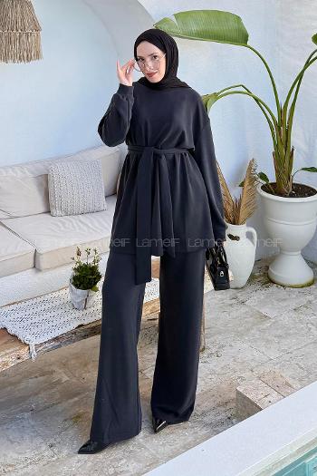 Lamelif Oysho Bağlama Detaylı İkili Takım Siyah