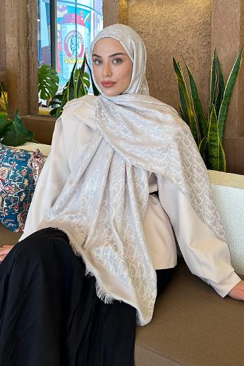 Lamelif Dior Desen Kaşmir Çift Taraflı Şal Taş