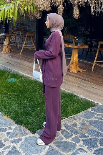 Lamelif Oysho Bağlama Detaylı İkili Takım Bordo