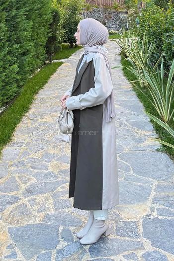 Khaki Long Arm Cotton Trench Coat