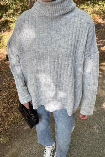 Lamelif Balıkçı Yaka Kazak Gri