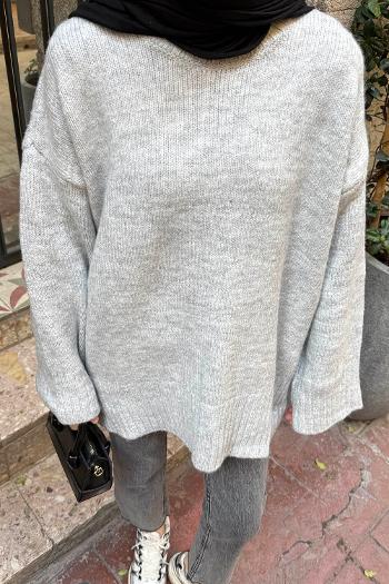 Lamelif Geniş Kollu Kazak Gri