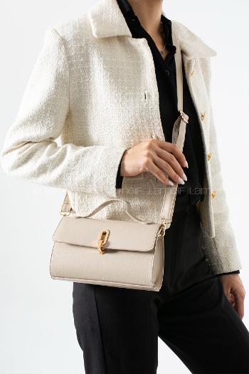 Lamelif Leına Model Kadın Çapraz Çantası Bej