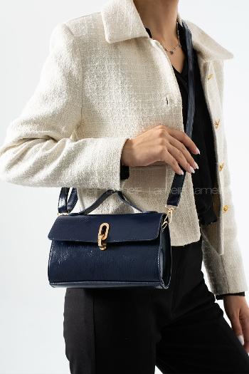 Lamelif Leına Model Kadın Çapraz Çantası Lacivert