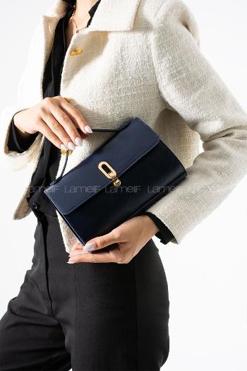 Lamelif Leına Model Kadın Çapraz Çantası Lacivert