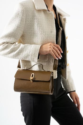 Lamelif Leına Model Kadın Çapraz Çantası Soft Kahve