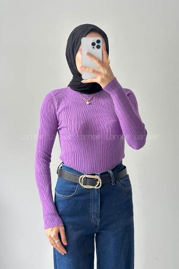 Lilac Crew Neck Long Arm Viscose Body