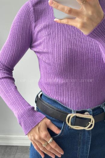 Lilac Crew Neck Long Arm Viscose Body