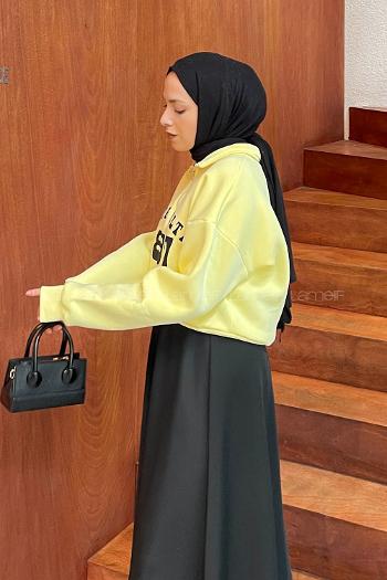 Lamelif Kappa Delta Baskılı Sweatshirt Sarı