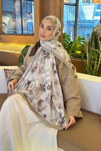 Anatolian Black Cotton Fabric Flowering Shawl