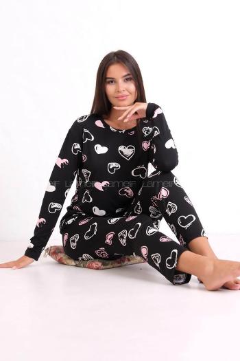 Black Crew Neck Long Arm Without Accessories Combed Fabric Regular Trousers Comfortable Suit