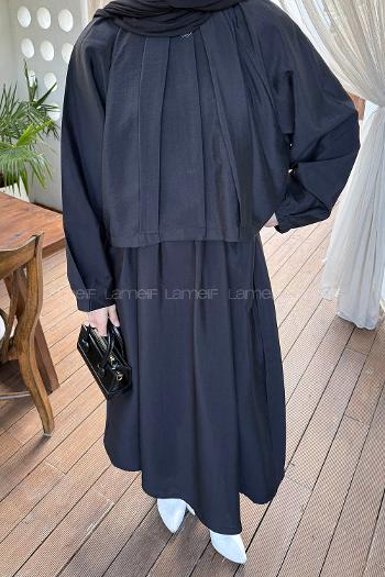 Black Crew Neck Long Arm Cupra Flare Suit
