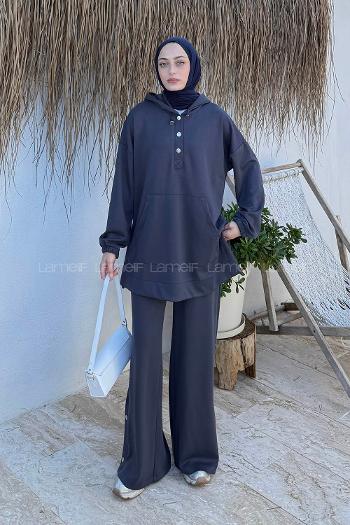 Lamelif Kanguru Cep İkili Takım Antrasit