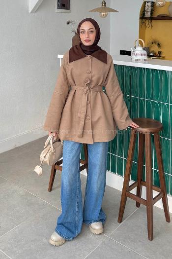 Mink Normal Neck Long Arm Elastan Polyester Jacket