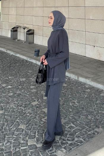 Lamelif Belden Oturtmalı İkili Takım Antrasit