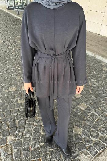 Lamelif Belden Oturtmalı İkili Takım Antrasit