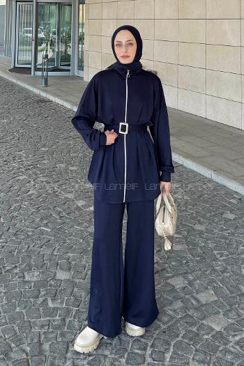 Lamelif Belden Oturtmalı Oysho Takım Lacivert