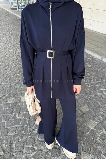 Lamelif Belden Oturtmalı Oysho Takım Lacivert