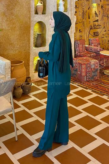 Lamelif Kalpli Triko Takım Zümrüt