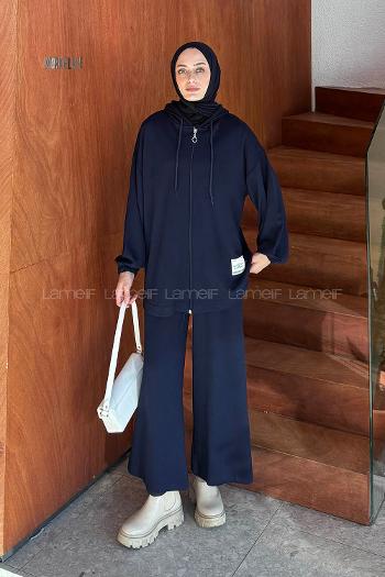 Lamelif Arma Detaylı İkili Takım Lacivert