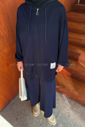 Lamelif Arma Detaylı İkili Takım Lacivert