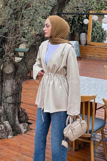 Stone V Neck Long Arm Polyester Jacket
