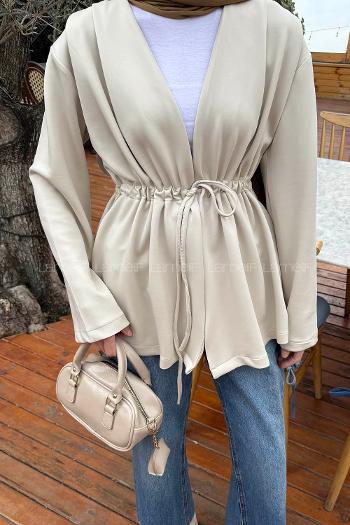 Stone V Neck Long Arm Polyester Jacket