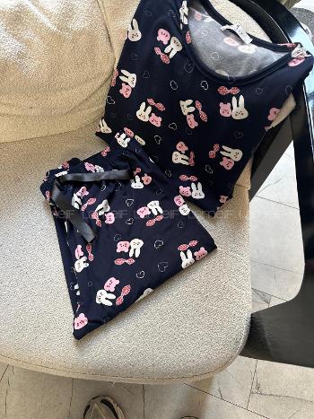 Navy Blue Crew Neck Long Arm Without Accessories Combed Fabric Regular Trousers Comfortable Suit