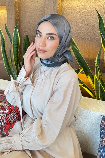 Lamelif Batik Desen Bambu Eşarp Antrasit