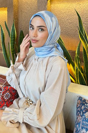 Lamelif Batik Desen Bambu Eşarp Bebe Mavisi