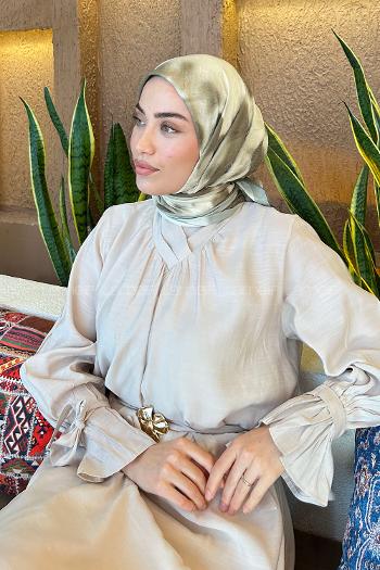 Lamelif Batik Desen Bambu Eşarp Mint Yeşili