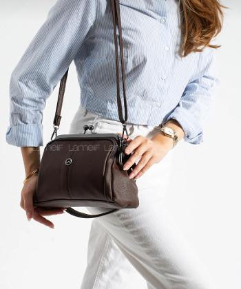 Brown With Suspenders Skin Hand Bag Arm Bag Bag