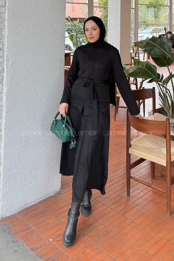 Lamelif Belden Oturtmalı Oysho Takım Siyah