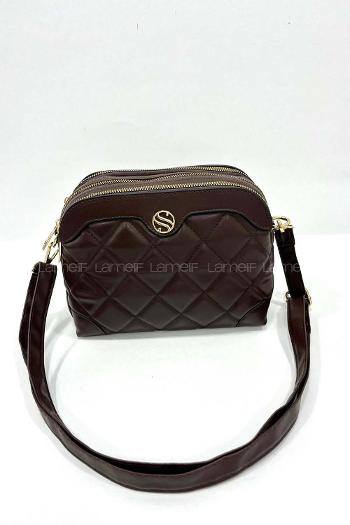 Lamelif Lamelif San Morris Çapraz Askılı Çok Bölmeli Omuz ve Çapraz Kapitone Kadın Çanta